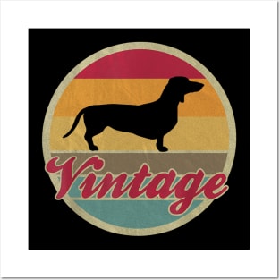 Dachshund Retro Vintage Sunset Posters and Art